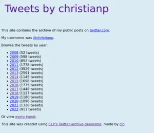 main image for Twitter archive generator