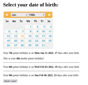 main image for When's your next prime birthday?